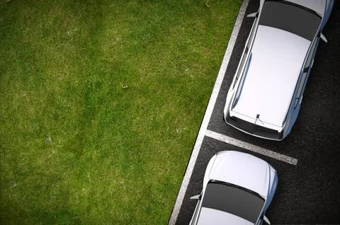 Road side parking top view Stockillustratie