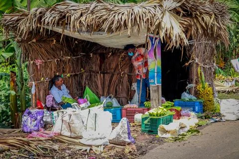 Road side vegetable shop Stock Photos