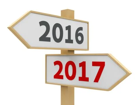 Road sign 2017 Illustrazione stock