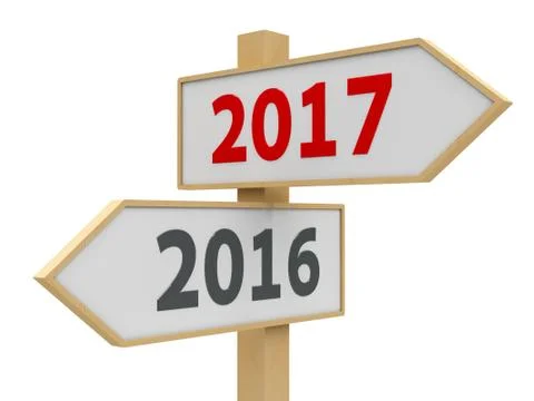 Road sign 2017 库存插图