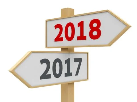 Road sign 2018  Stock Illustration