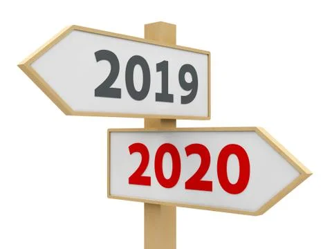 Road sign 2020 库存插图