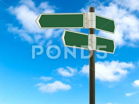Road sign against the blue sky Stock Photos