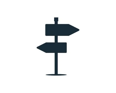 Road Sign Arrow Icon Vector Logo Template Illustration Design Stock Illustration