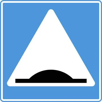 The road sign is an artificial bump. Vector image. 스톡 일러스트
