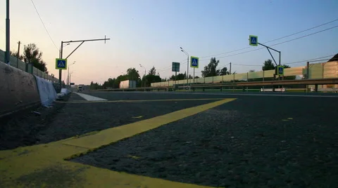 Road sign on the asphalt Video stock 68095161