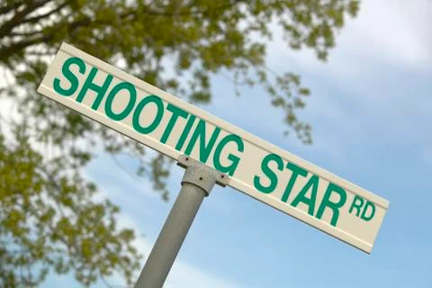 A road sign in AZ reads Shooting Star Stock Photos