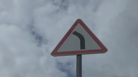 Road sign on background clouds Stock Footage 39679802