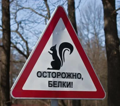 Road sign "BEWARE of SQUIRRELS" Foto stock