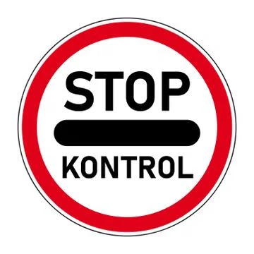 Road sign, border control - stop kontrol sign 스톡 일러스트