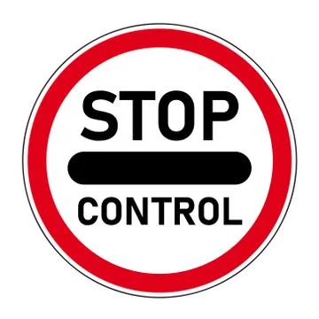 Road sign, border control - stop control sign Stock Illustration