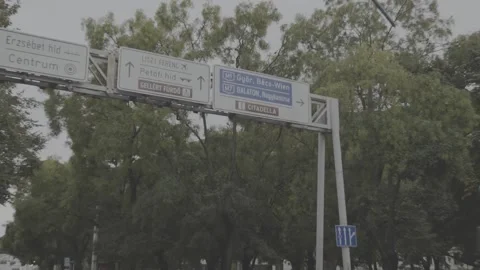 Road sign in Budapest Stock Footage 166090600