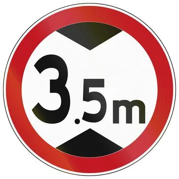 Road sign in China - Maximum height 3.5 meters Stock Illustration