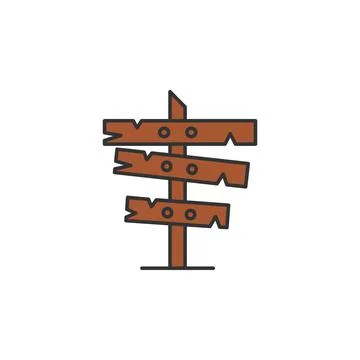 Road sign colored icon. Element of wild west icon for mobile concept and web Stock Illustration