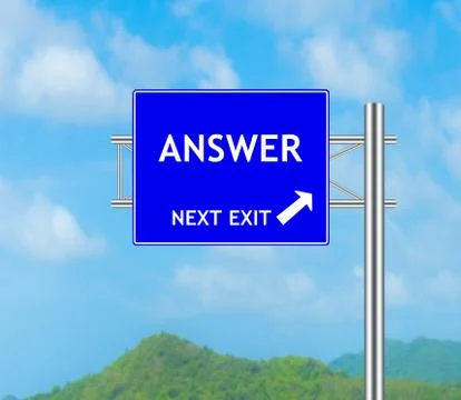 Road sign concept to answer Stock Illustration