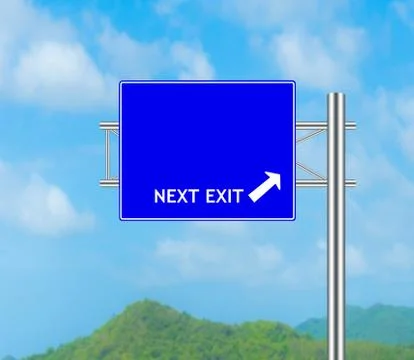 Road sign concept next exit Stock Illustration