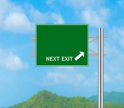 Road sign concept next exit Stock Illustration