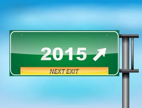 Road sign concept with the text 2015 Illustrazione stock