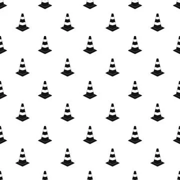 Road sign cone pattern, simple style Illustrazione stock