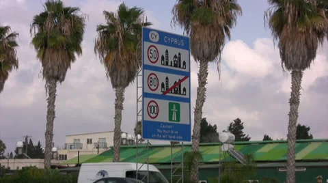 Road sign in Cyprus Stock-Footage 39653229