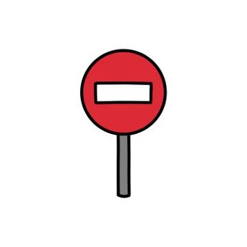 Road sign doodle icon, vector illustration Stock Illustration