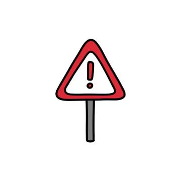 Road sign doodle icon, vector illustration Stock Illustration