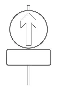 Road sign to the up with empty place Stock Illustration
