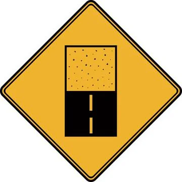 Road sign, the end of the road surface. Stock Illustration