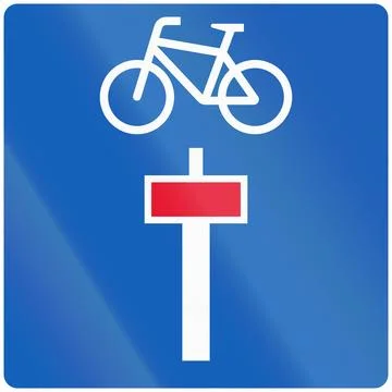 Road sign in Finland - Dead end except for cyclists Illustrazione stock