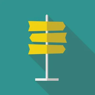 Road Sign Flat Icon Stock Illustration