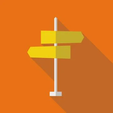 Road Sign Flat Icon Stock Illustration