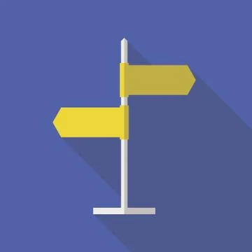 Road Sign Flat Icon Stock Illustration