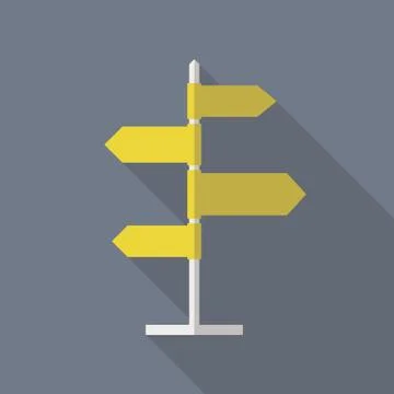 Road Sign Flat Icon Stock Illustration