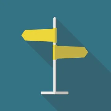 Road Sign Flat Icon Stock Illustration