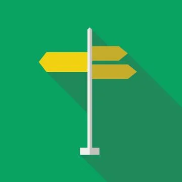 Road Sign Flat Icon Stock Illustration