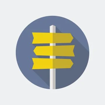 Road Sign Flat Icon Stock Illustration