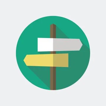 Road Sign Flat Icon Stock Illustration