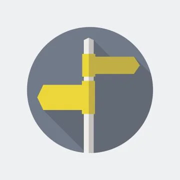 Road Sign Flat Icon Stock Illustration