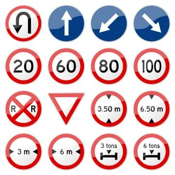 Road Sign Glossy Vector  Stock Illustration