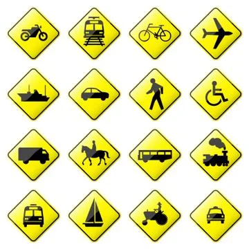 Road Sign Glossy Vector  Illustrazione stock