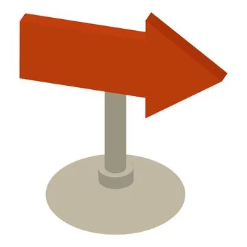 Road sign icon isometric vector. Wood traffic sign with direction indicator icon 库存插图