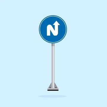Road sign icon, Sharp Bends road on blue round board Stock Illustration