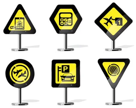 Road Sign Icons Stock Illustration