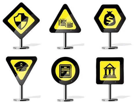 Road Sign Icons Stock Illustration