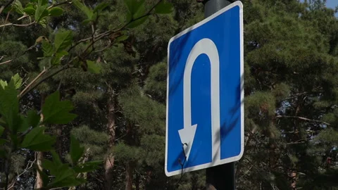 Road sign indicating turn back Stock Footage 239278631