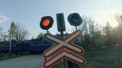 Railroad Level Crossing Sign Without Bar Stock Video Pond5