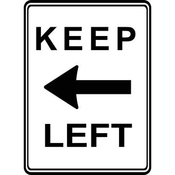 Road sign, keep to the left. Vector image. Stock Illustration