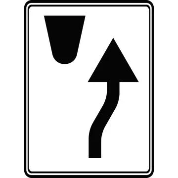 Road sign keep to the right of the obstacle. 스톡 일러스트