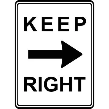 Road sign, keep to the right. Vector image. Stock Illustration