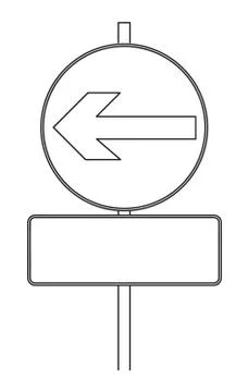 Road sign to the left with empty place Stock Illustration